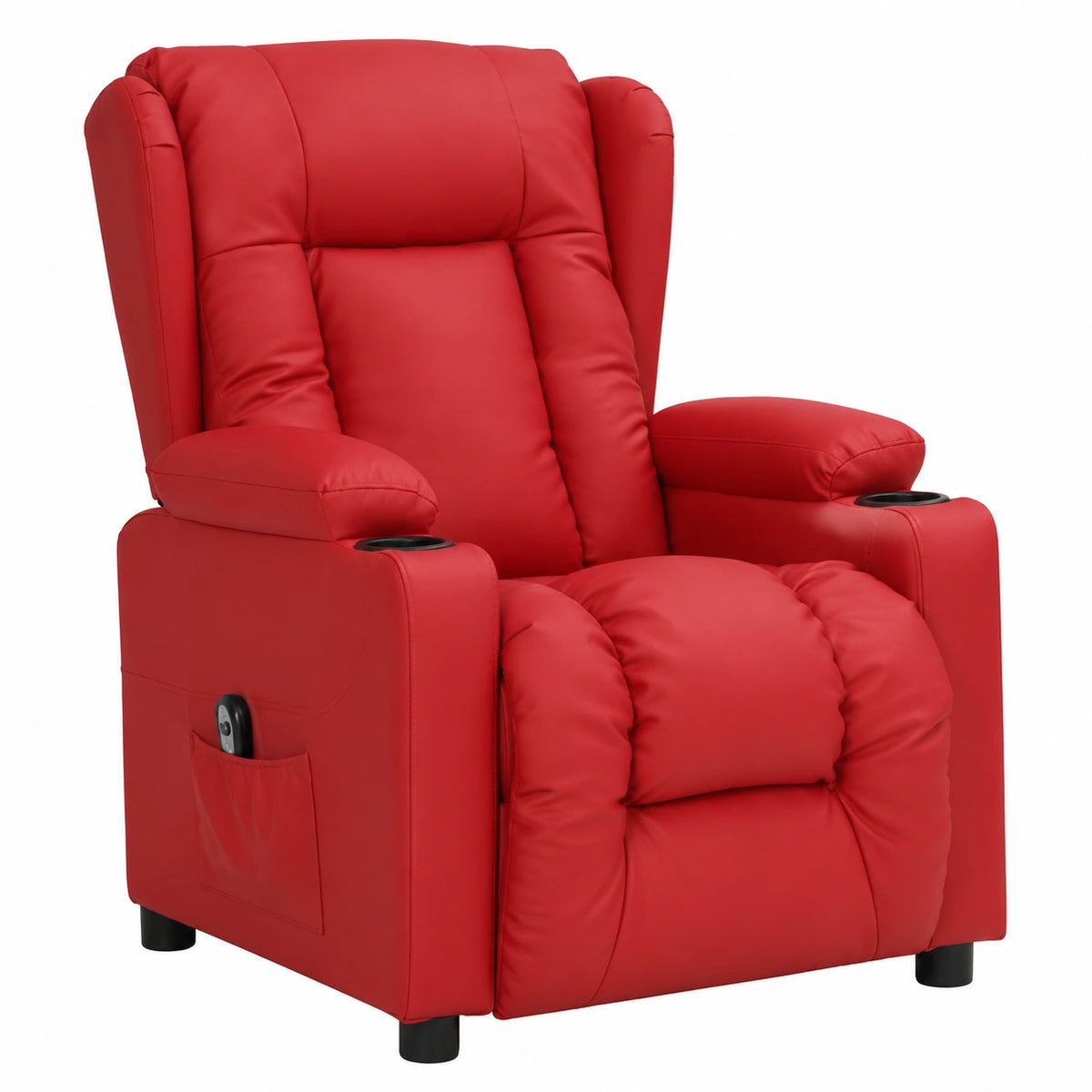 Poltrona Relax Elettrica in Pelle Sintetica Vinaccia con Recliner, 3 Posizioni e Telecomando