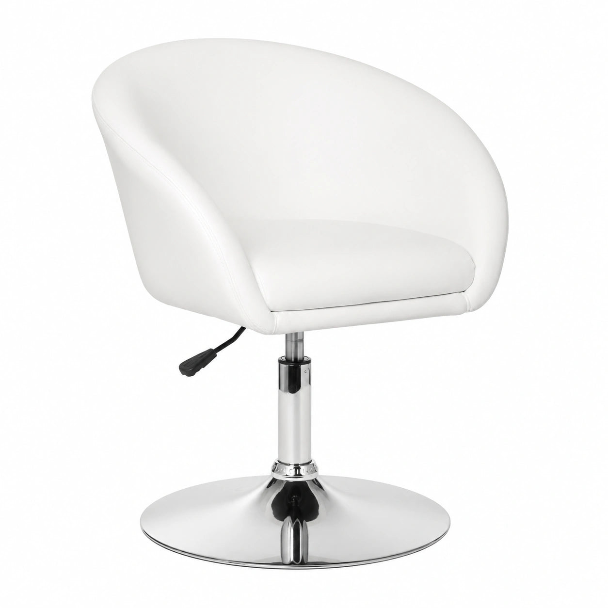 Poltrona Lounge Bianca in Similpelle, Design Moderno con Base Girevole