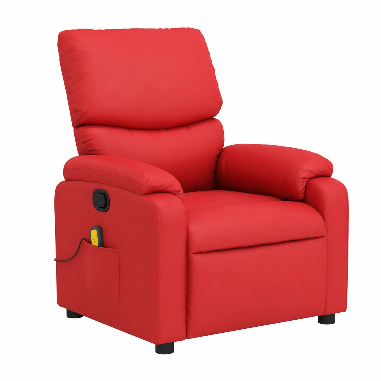 Sedia Massaggiante Elettrica in Pelle Sintetica Rossa con Funzione Automatica e Imbottitura Confortevole
