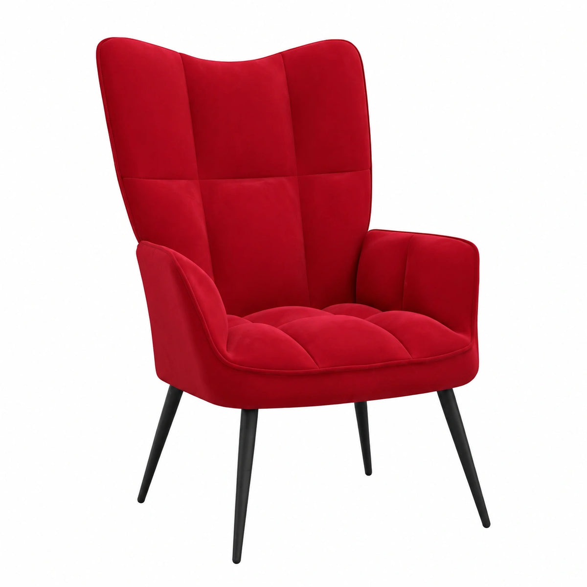 Poltrona Relax Ergonomica in Velluto Rosso per Soggiorno e Camera da Letto