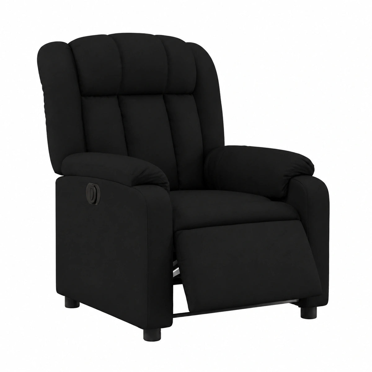 Sedia Recliner Elettrica in Ecopelle Nera con Funzioni Automatiche e Imbottitura Confortevole