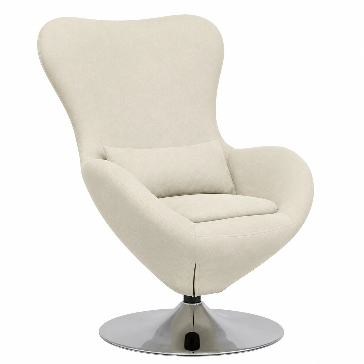 Sedia Ergonomica Girevole in Tessuto Crema con Cuscino Confortevole, Base Rotante e Struttura Robusta