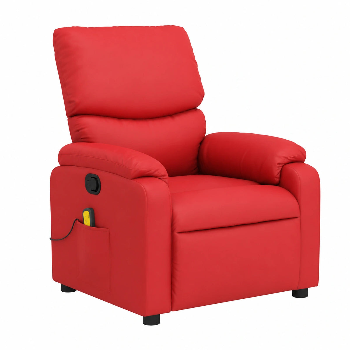 Sedia Massaggiante Elettrica in Pelle Sintetica Rossa con Funzione Automatica e Imbottitura Confortevole